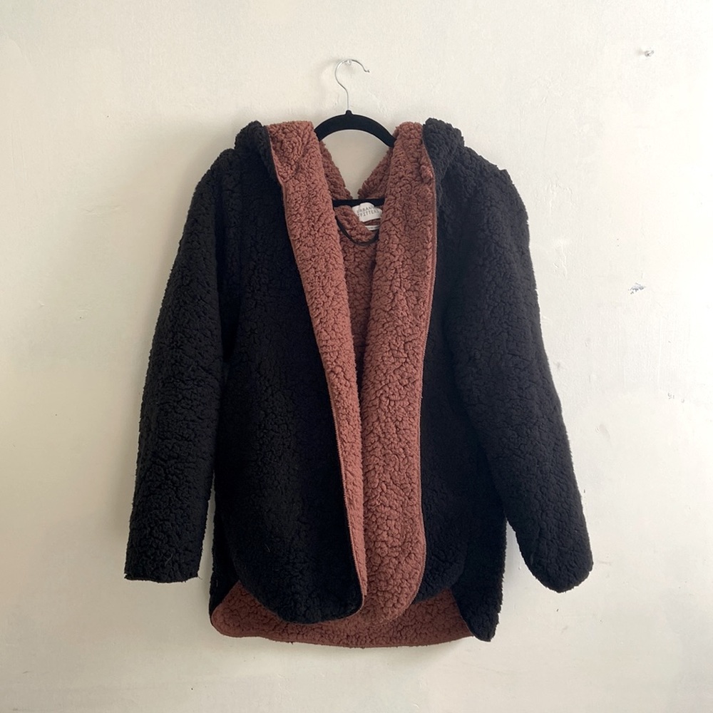 Urban Outfitters Black/Brown Reversible Teddy Jacket